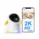 COCOCAM 2K Babyphone Camera, Babyphone Wi-FI Connectée avec 2.4/5G, Pan 355°, Tilt 120°, Appli Téléphone, Lumière Amusante, A