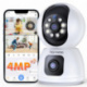 YESYAMO 2.5K 4MP Caméra Surveillance WiFi Intérieure 360°, Caméra Bébé/Animaux avec WiFi 2.4G/5G, Vision Nocturne Intelligent