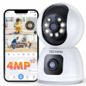 YESYAMO 2.5K 4MP Caméra Surveillance WiFi Intérieure 360°, Caméra Bébé/Animaux avec WiFi 2.4G/5G, Vision Nocturne Intelligent